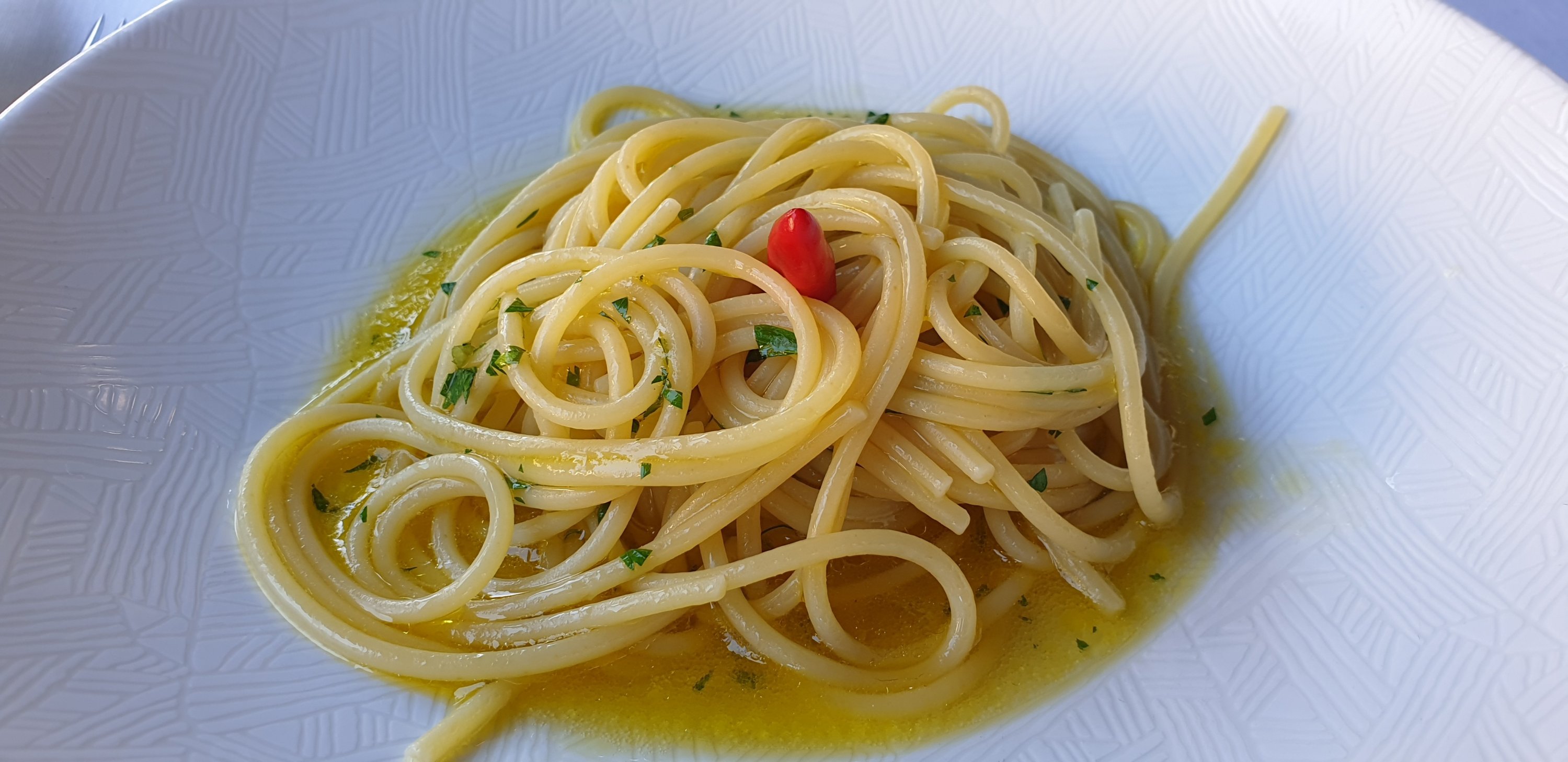Spaghetti with colatura di alici 